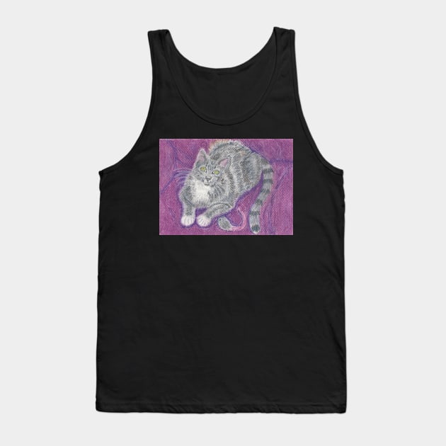 Grey cat Tank Top by SamsArtworks